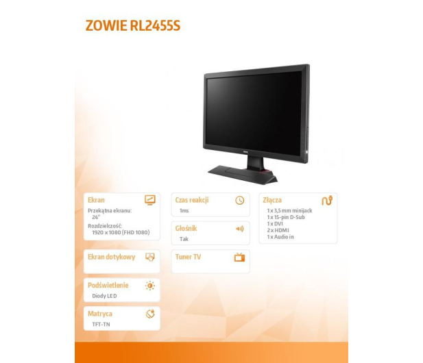 BenQ ZOWIE RL2455S czarny - 489972 - zdjęcie 3